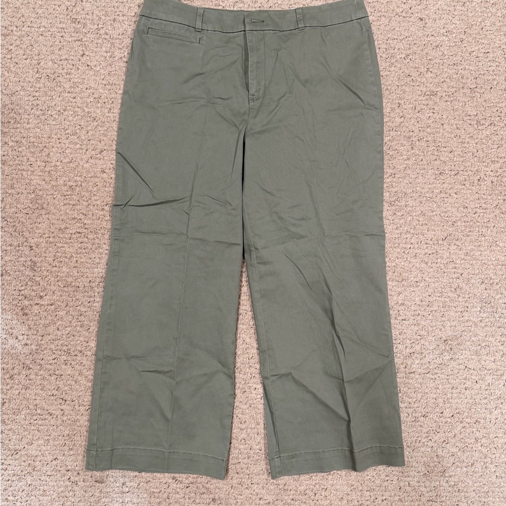 LOFT Olive Green Flare & Wide Leg Jeans
